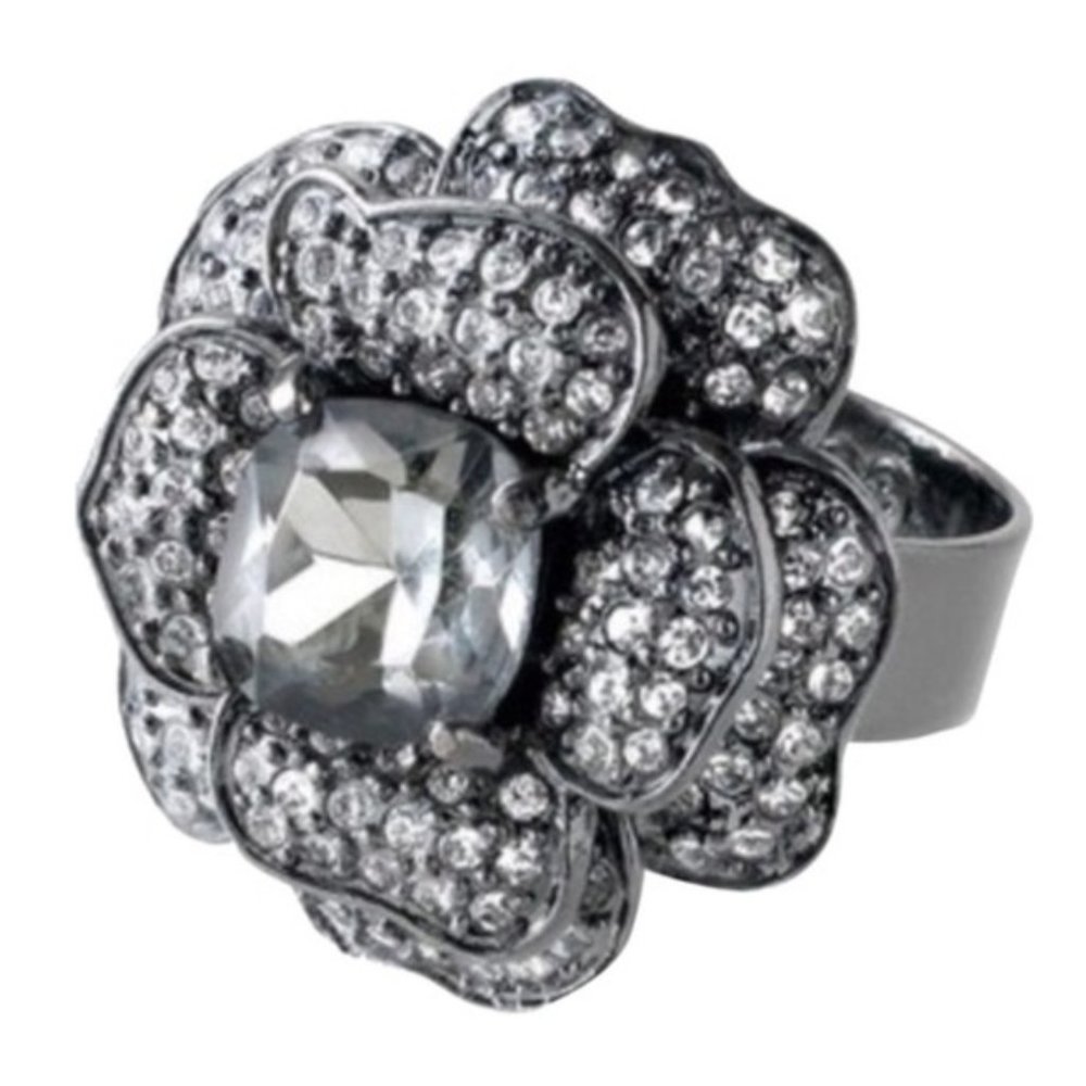 Stella & Dot |‘Vintage' Retired Pavé Crystal Hematite Belle Fleur Cockta… - Picture 4 of 9